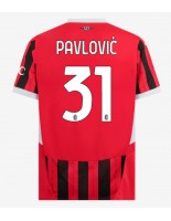 Moške Nogometnih dresov AC Milan Strahinja Pavlovic #31 Domači 2024-25 Kratki rokavi